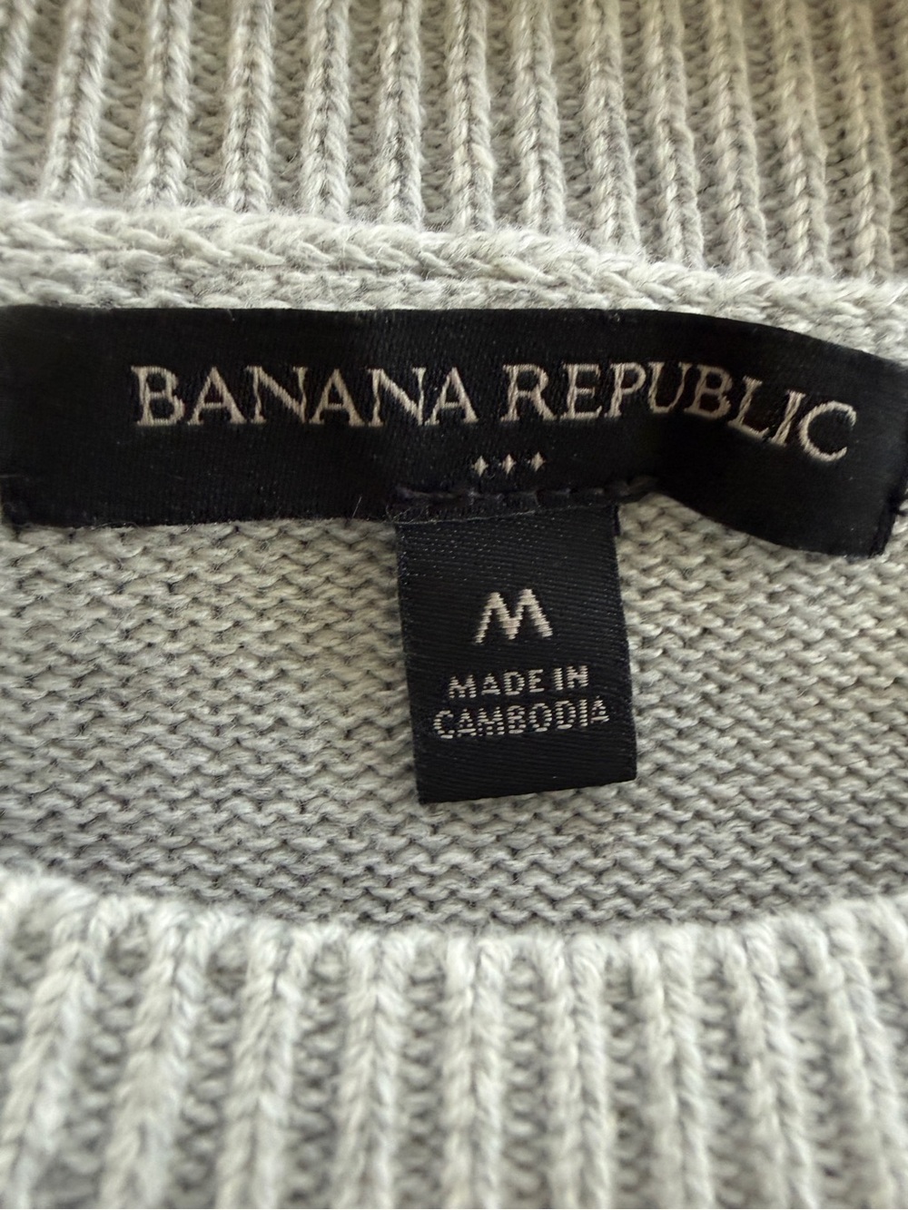 Banana Republic Light Gray Women's Knit Crewneck Sweater M - Picture 7 of 8